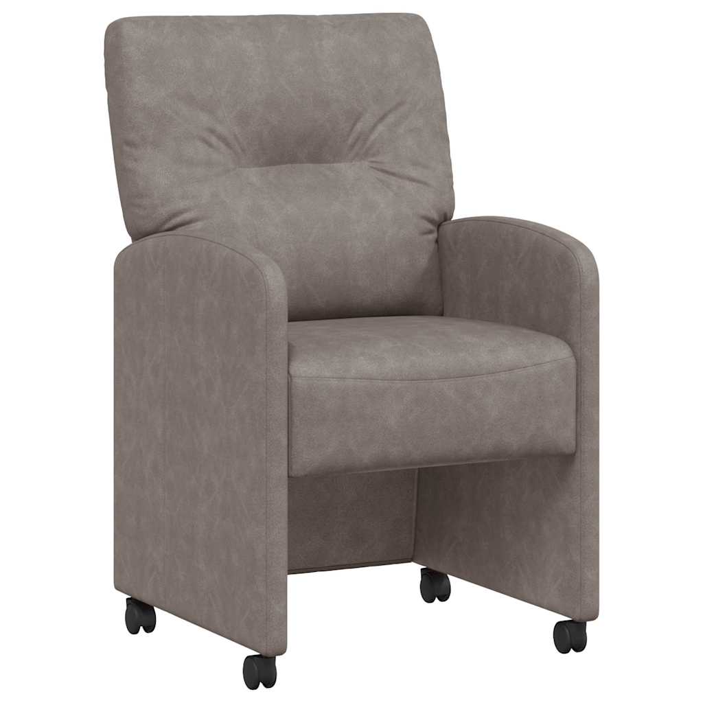 Sillas de Comedor con Ruedas 2 pcs Gris 57 x 67 x 95 cm
