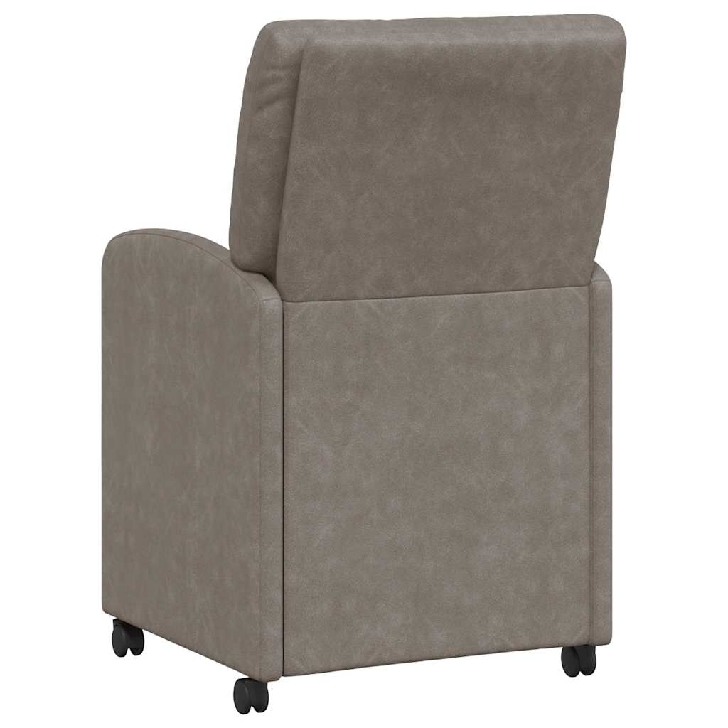 Sillas de Comedor con Ruedas 2 pcs Gris 57 x 67 x 95 cm