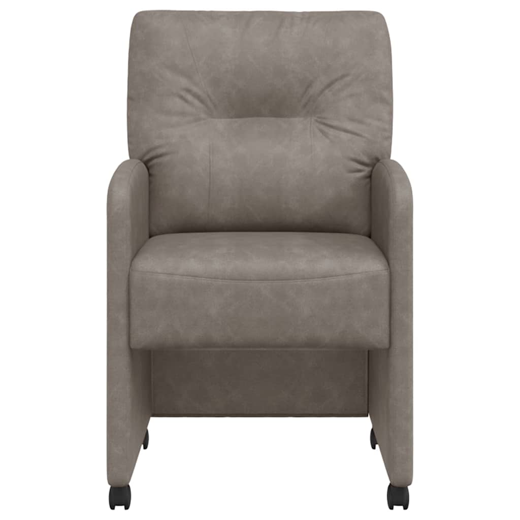 Sillas de Comedor con Ruedas 2 pcs Gris 57 x 67 x 95 cm