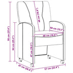 Sillas de Comedor con Ruedas 2 pcs Gris 57 x 67 x 95 cm