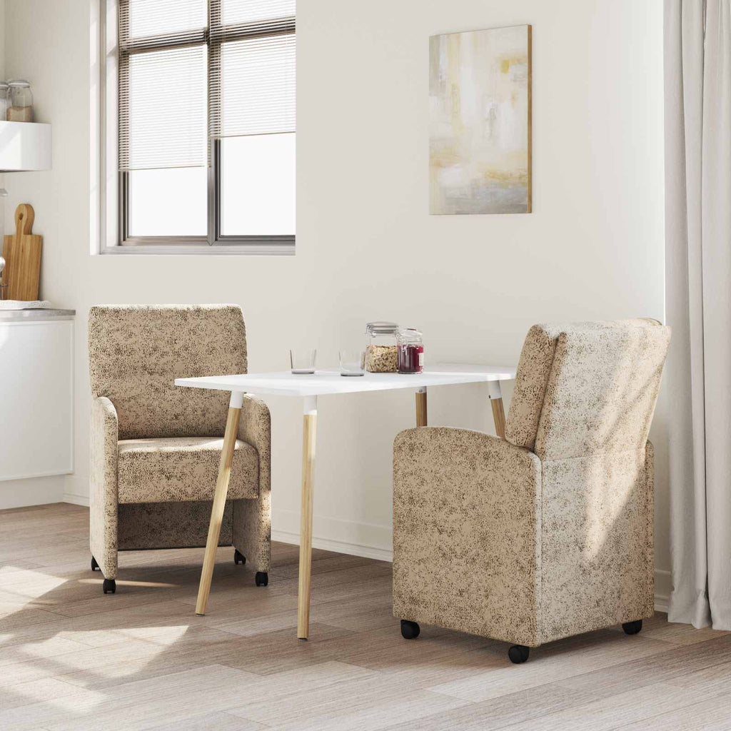 Sillas de Comedor con Ruedas 2 pcs Gris claro 57 x 67 x 95 cm