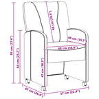 Sillas de Comedor con Ruedas 2 pcs Gris claro 57 x 67 x 95 cm