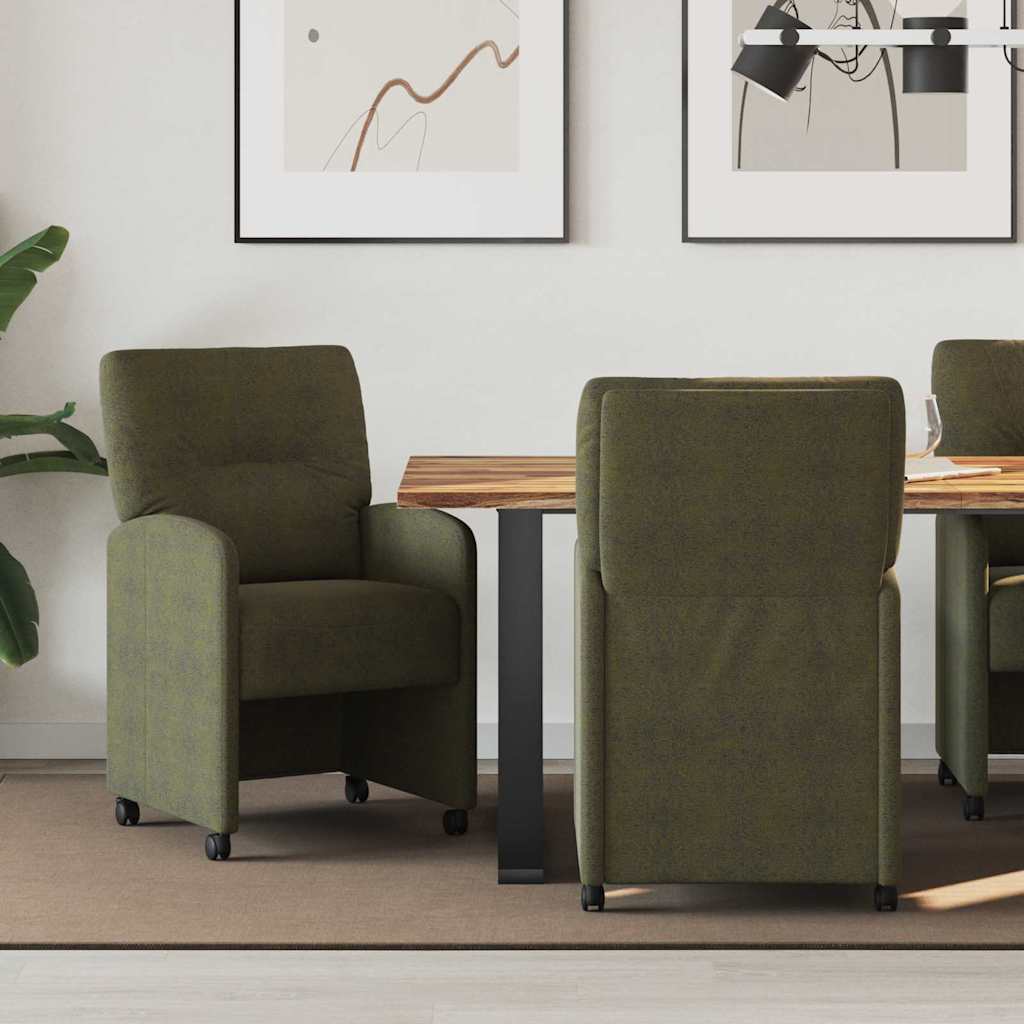 Cadeiras de Jantar com Rodas 2 pçs Cinzento claro 57 x 67 x 95 cm