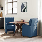 Sillas de Comedor con Ruedas 2 pcs Azul 57 x 67 x 95 cm tela