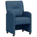Sillas de Comedor con Ruedas 2 pcs Azul 57 x 67 x 95 cm tela