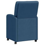 Sillas de Comedor con Ruedas 2 pcs Azul 57 x 67 x 95 cm tela