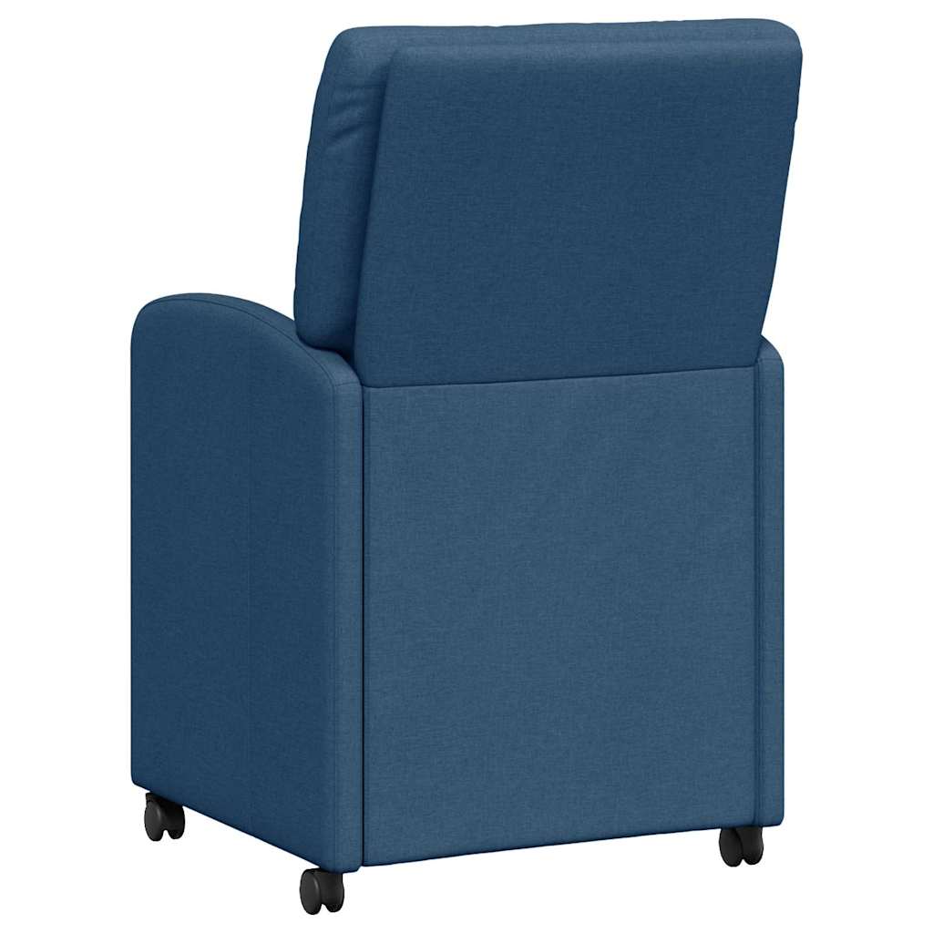 Sillas de Comedor con Ruedas 2 pcs Azul 57 x 67 x 95 cm tela