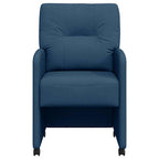 Sillas de Comedor con Ruedas 2 pcs Azul 57 x 67 x 95 cm tela