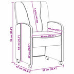Sillas de Comedor con Ruedas 2 pcs Azul 57 x 67 x 95 cm tela