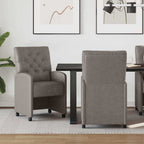 Sillas de Comedor con Ruedas 2 pcs Gris 58 x 67 x 97 cm
