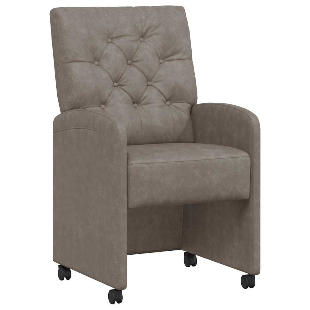 Sillas de Comedor con Ruedas 2 pcs Gris 58 x 67 x 97 cm