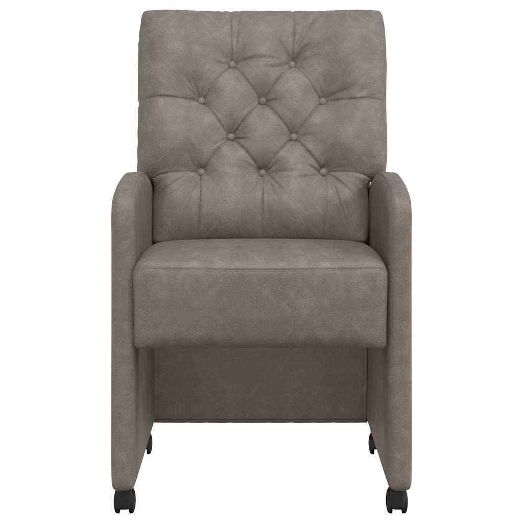 Sillas de Comedor con Ruedas 2 pcs Gris 58 x 67 x 97 cm
