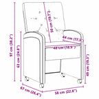 Sillas de Comedor con Ruedas 2 pcs Gris 58 x 67 x 97 cm