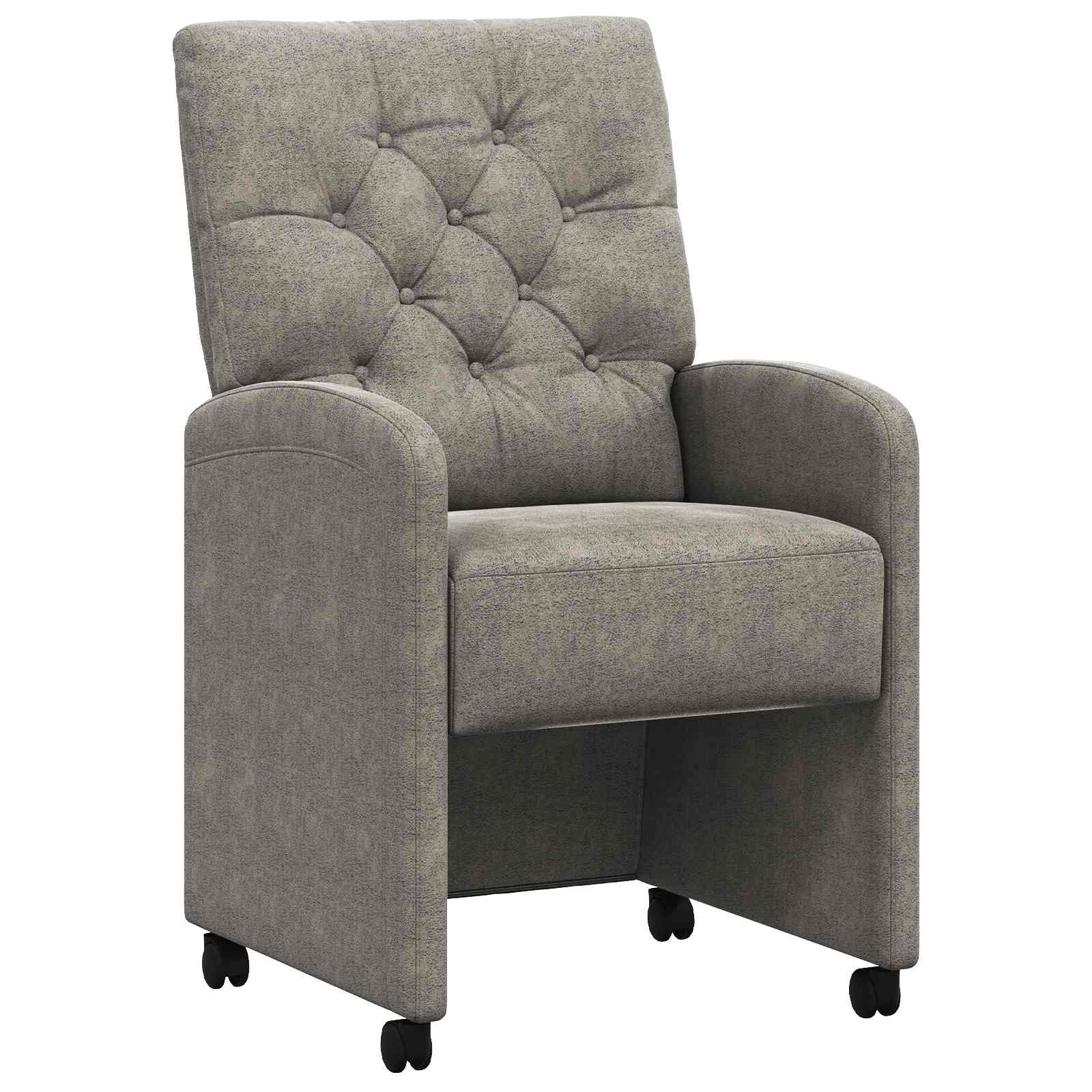 Sillas de Comedor con Ruedas 2 pcs Gris claro 58 x 67 x 97 cm