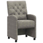 Cadeiras de Jantar com Rodas 2 unidades Cinzento claro 58 x 67 x 97 cm