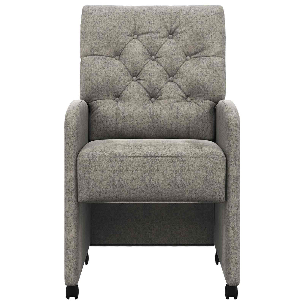 Sillas de Comedor con Ruedas 2 pcs Gris claro 58 x 67 x 97 cm