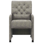 Sillas de Comedor con Ruedas 2 pcs Gris claro 58 x 67 x 97 cm