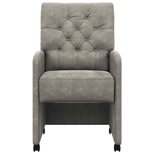 Cadeiras de Jantar com Rodas 2 unidades Cinzento claro 58 x 67 x 97 cm