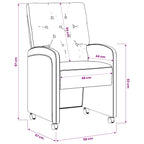 Sillas de Comedor con Ruedas 2 pcs Gris claro 58 x 67 x 97 cm