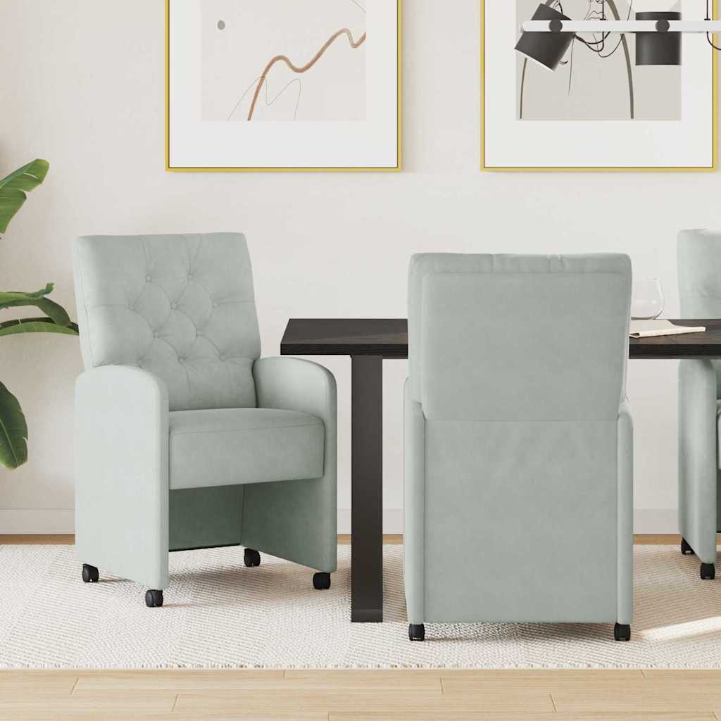 Dining Chairs with Wheels 2 pcs Yellow 58 x 67 x 97 cm