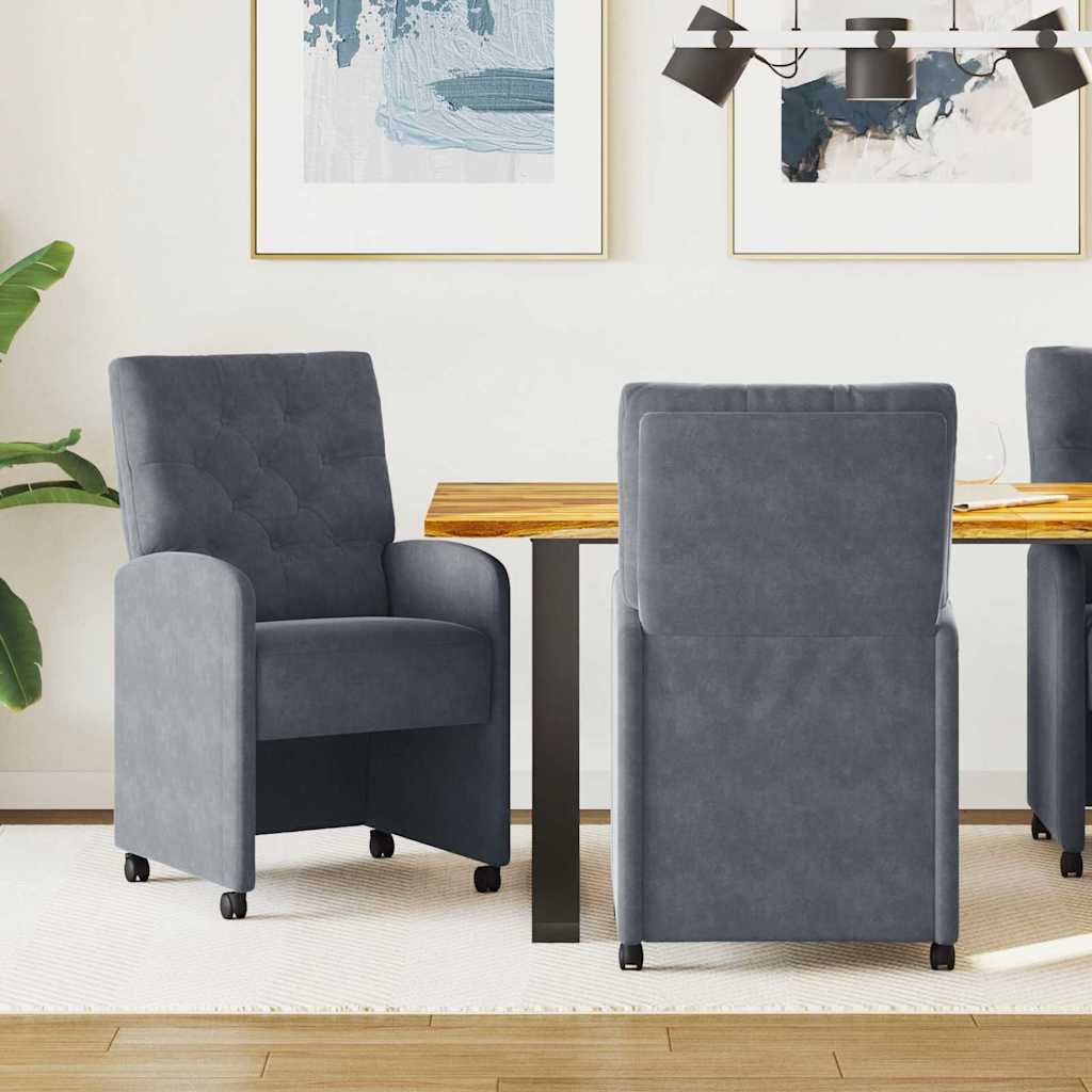 Dining Chairs with Wheels 2 pcs Yellow 58 x 67 x 97 cm