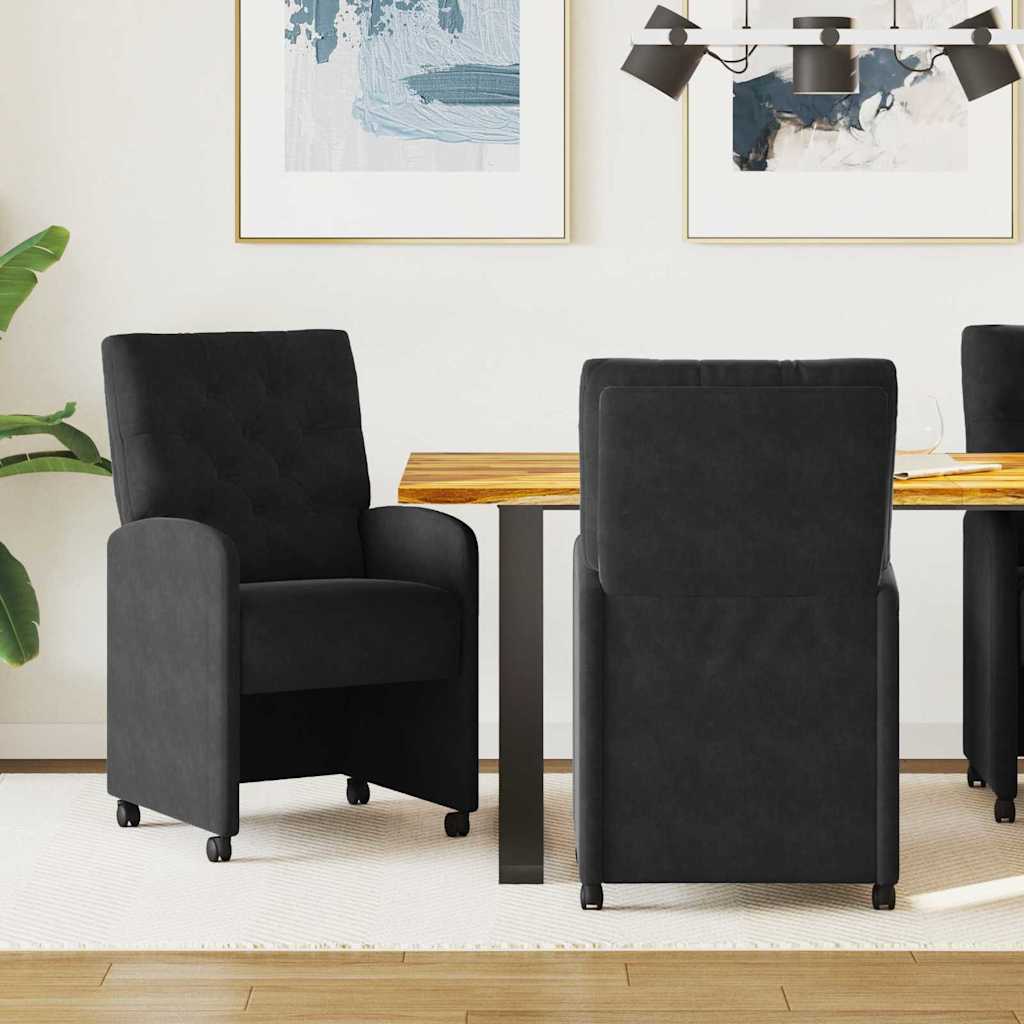 Dining Chairs with Wheels 2 pcs Yellow 58 x 67 x 97 cm