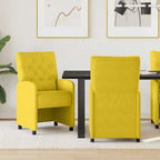 Sillas de Comedor con Ruedas 2 pcs Amarillo 58 x 67 x 97 cm