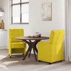 Sillas de Comedor con Ruedas 2 pcs Amarillo 58 x 67 x 97 cm