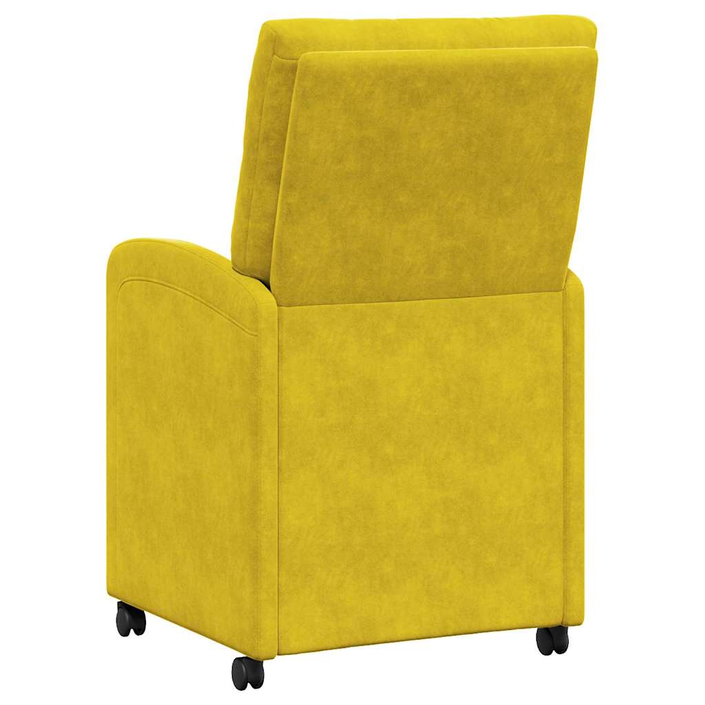 Sillas de Comedor con Ruedas 2 pcs Amarillo 58 x 67 x 97 cm