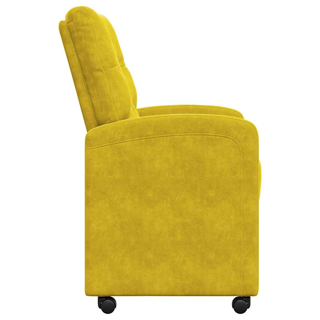 Sillas de Comedor con Ruedas 2 pcs Amarillo 58 x 67 x 97 cm