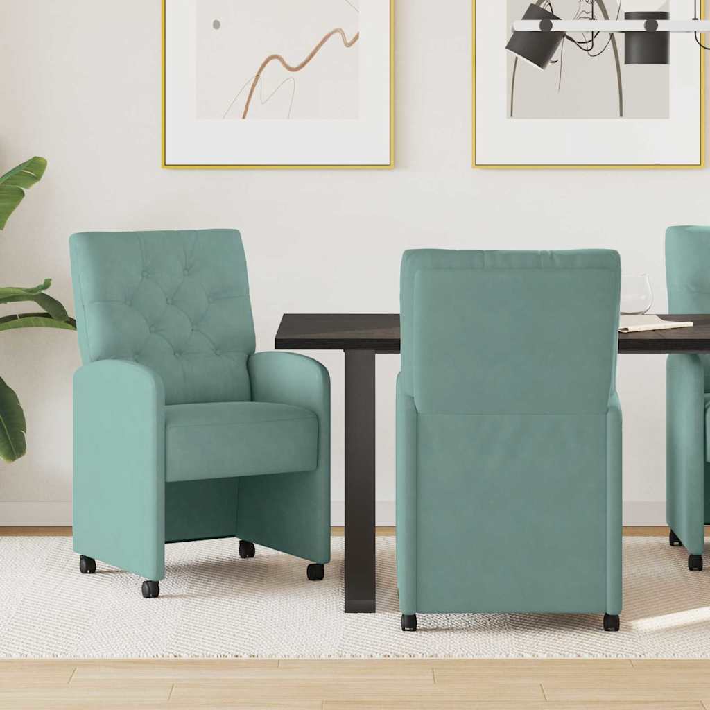 Dining Chairs with Wheels 2 pcs Yellow 58 x 67 x 97 cm