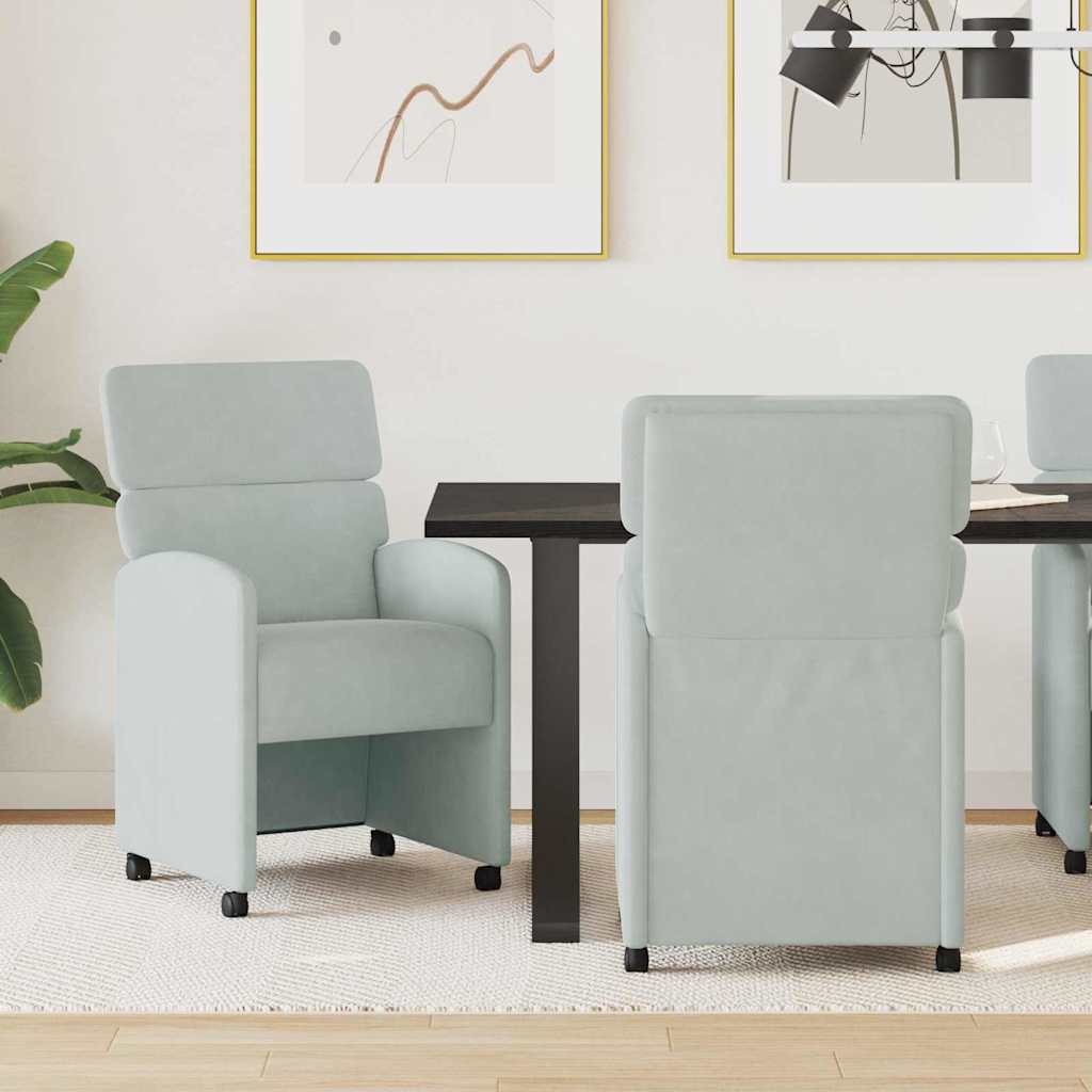 Cadeiras de Jantar com Rodas 2 unidades Amarelo 58 x 65 x 98 cm