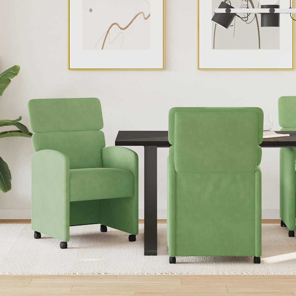 Cadeiras de Jantar com Rodas 2 unidades Amarelo 58 x 65 x 98 cm