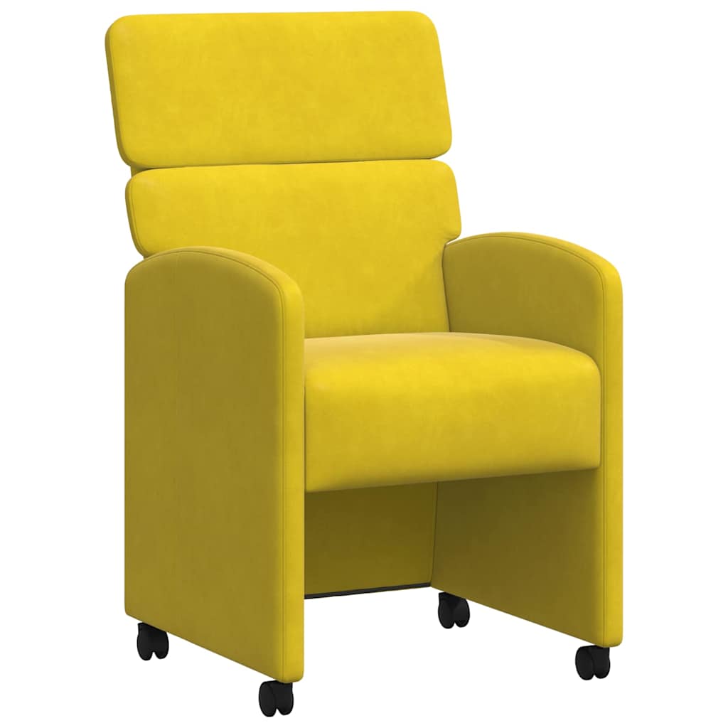 Sillas de Comedor con Ruedas 2 pcs Amarillo 58 x 65 x 98 cm