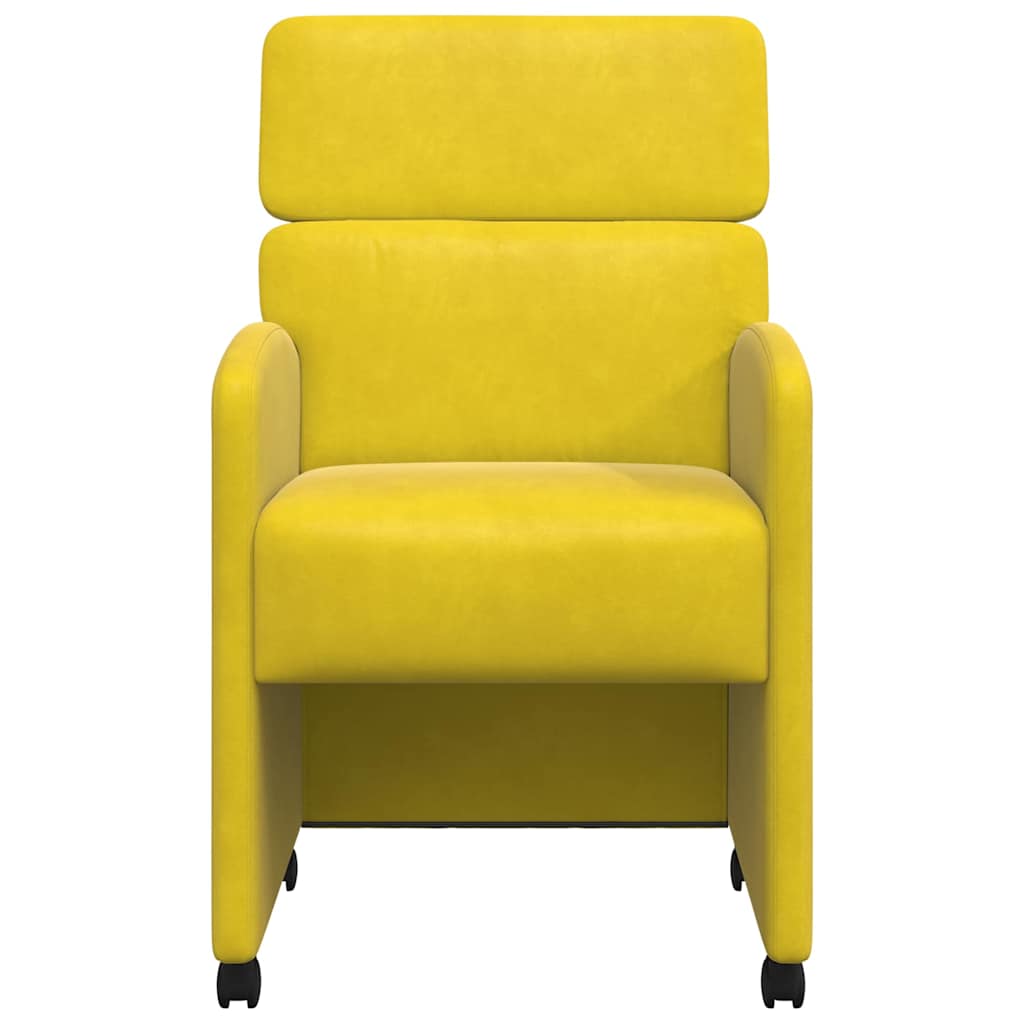 Sillas de Comedor con Ruedas 2 pcs Amarillo 58 x 65 x 98 cm