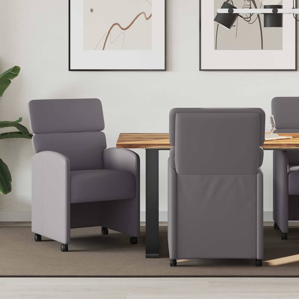 Cadeiras de Jantar com Rodas 2 pçs Cappuccino 58 x 65 x 98 cm
