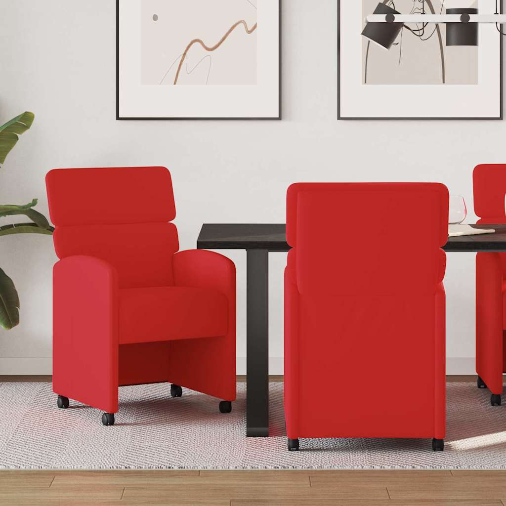 Cadeiras de Jantar com Rodas 2 pçs Cappuccino 58 x 65 x 98 cm