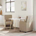 Sillas de Comedor con Ruedas 2 pcs Capuchino 58 x 65 x 98 cm