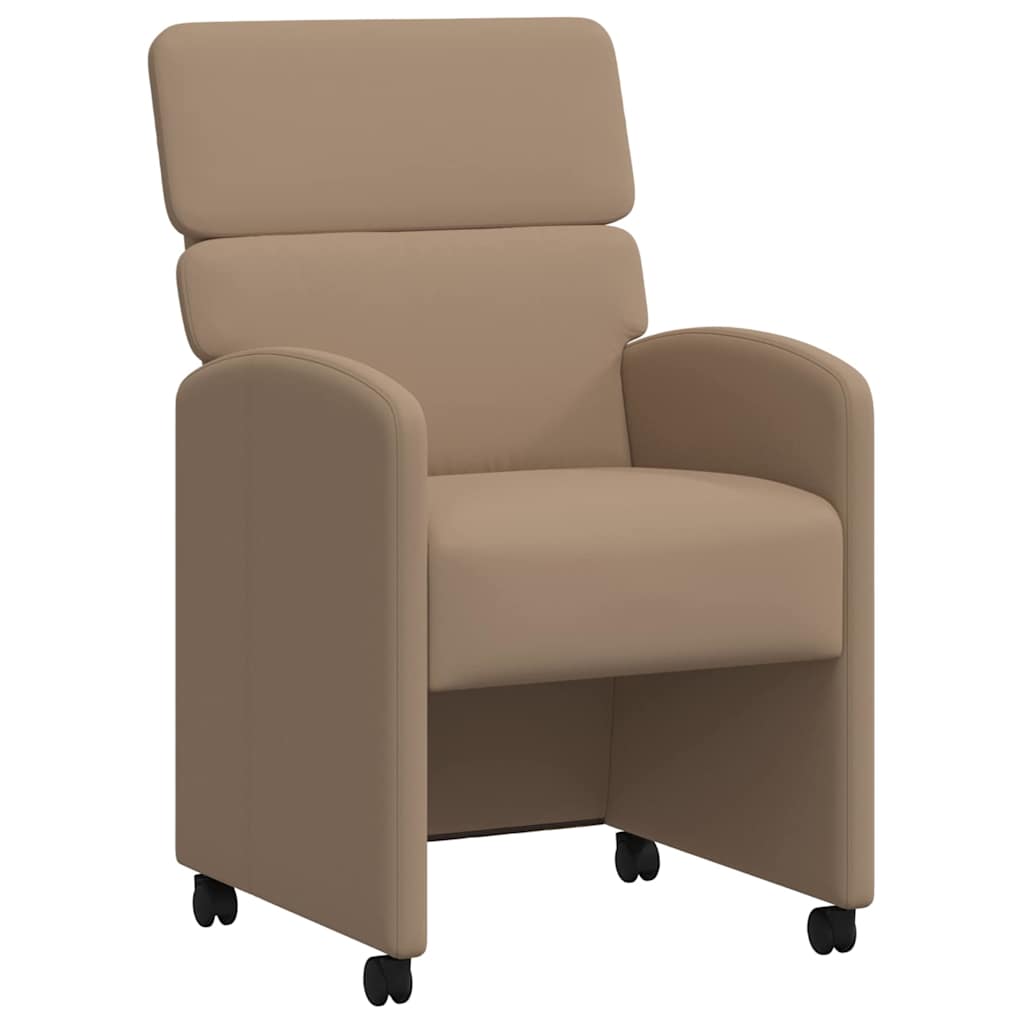 Sillas de Comedor con Ruedas 2 pcs Capuchino 58 x 65 x 98 cm