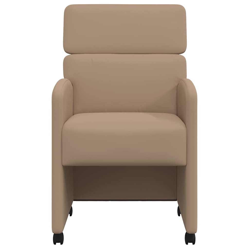 Sillas de Comedor con Ruedas 2 pcs Capuchino 58 x 65 x 98 cm