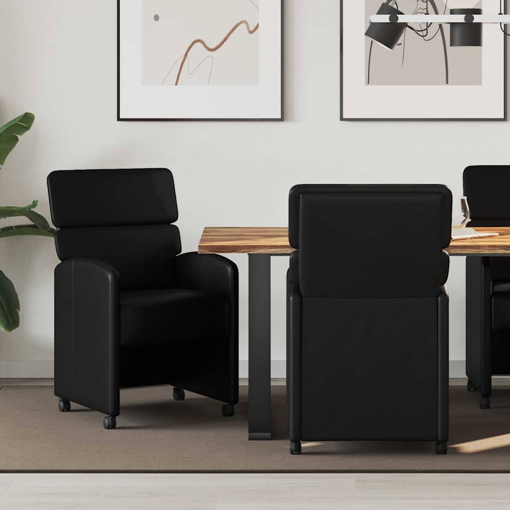 Cadeiras de Jantar com Rodas 2 pçs Cappuccino 58 x 65 x 98 cm