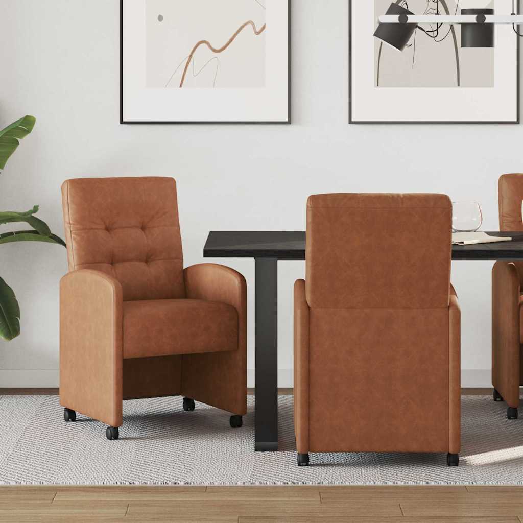 Sillas de Comedor con Ruedas 2 pcs Gris 58 x 67 x 97 cm
