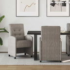 Sillas de Comedor con Ruedas 2 pcs Gris 58 x 67 x 97 cm