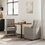 Sillas de Comedor con Ruedas 2 pcs Gris 58 x 67 x 97 cm