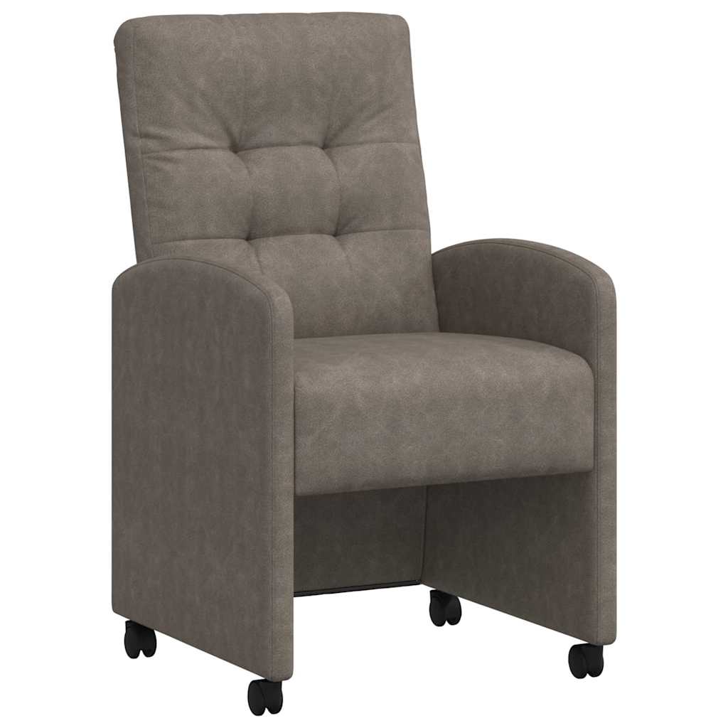 Sillas de Comedor con Ruedas 2 pcs Gris 58 x 67 x 97 cm