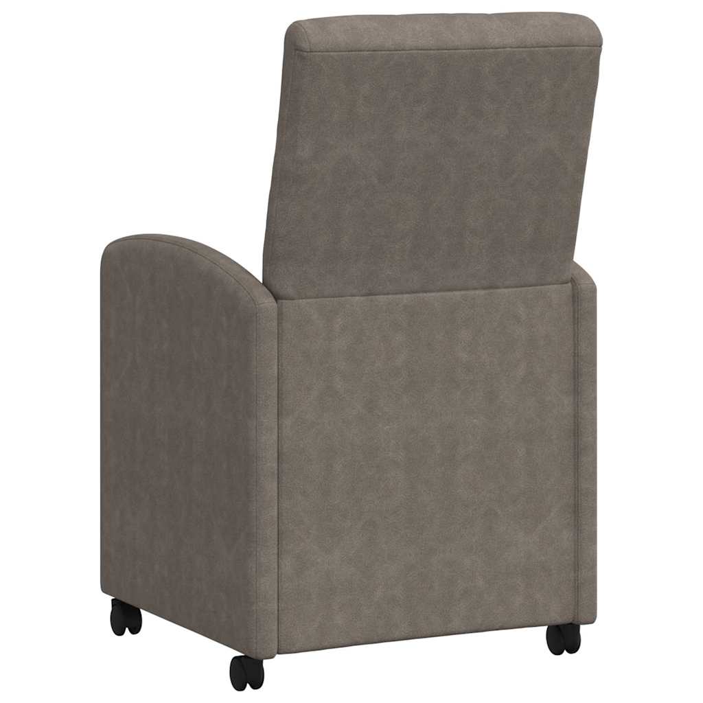 Sillas de Comedor con Ruedas 2 pcs Gris 58 x 67 x 97 cm