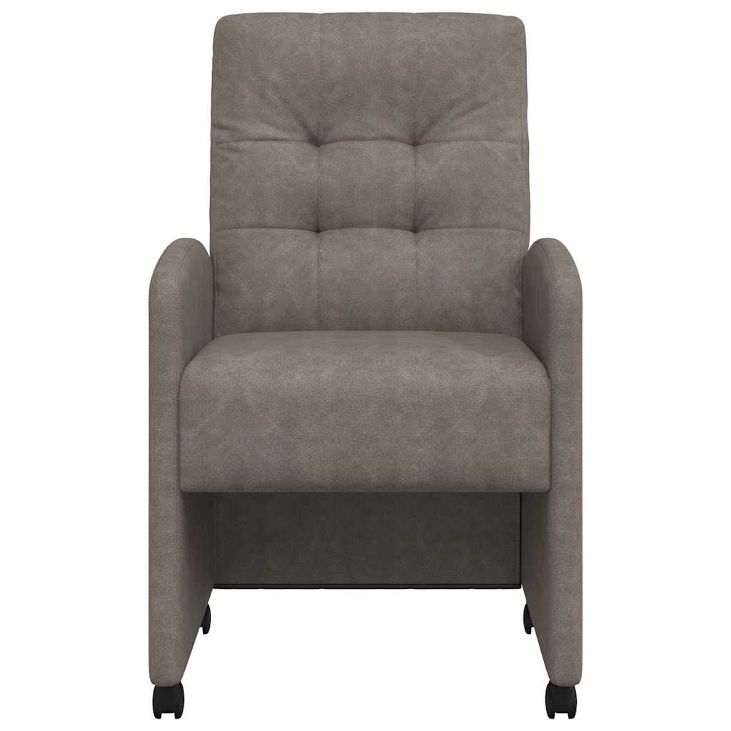 Sillas de Comedor con Ruedas 2 pcs Gris 58 x 67 x 97 cm