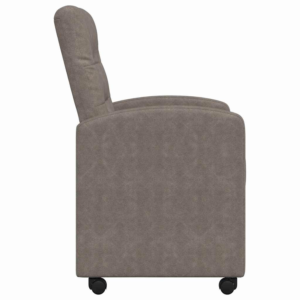 Sillas de Comedor con Ruedas 2 pcs Gris 58 x 67 x 97 cm
