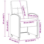 Sillas de Comedor con Ruedas 2 pcs Gris 58 x 67 x 97 cm