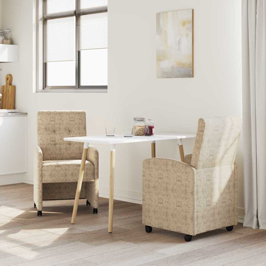 Sillas de Comedor con Ruedas 2 pcs Gris claro 58 x 67 x 97 cm